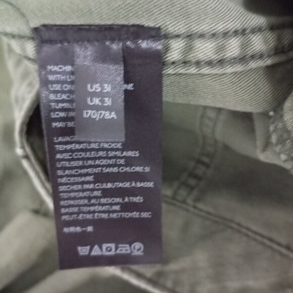 Free People Green Pacific Womens Green Cropped Cotton Pants Size 31 - Picture 4 of 11